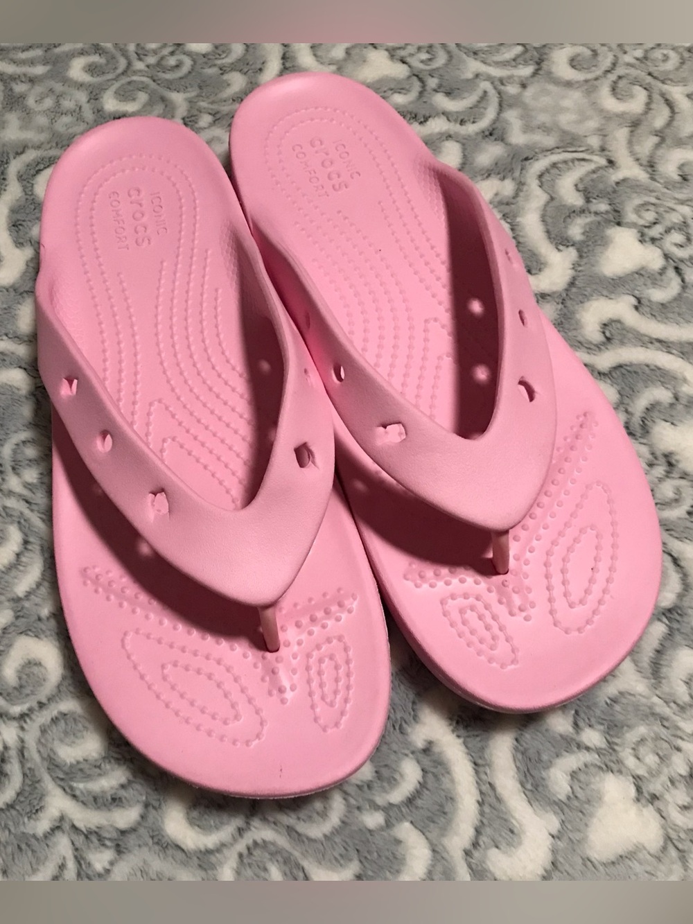 PINK Crocs Flip Flops Size 10